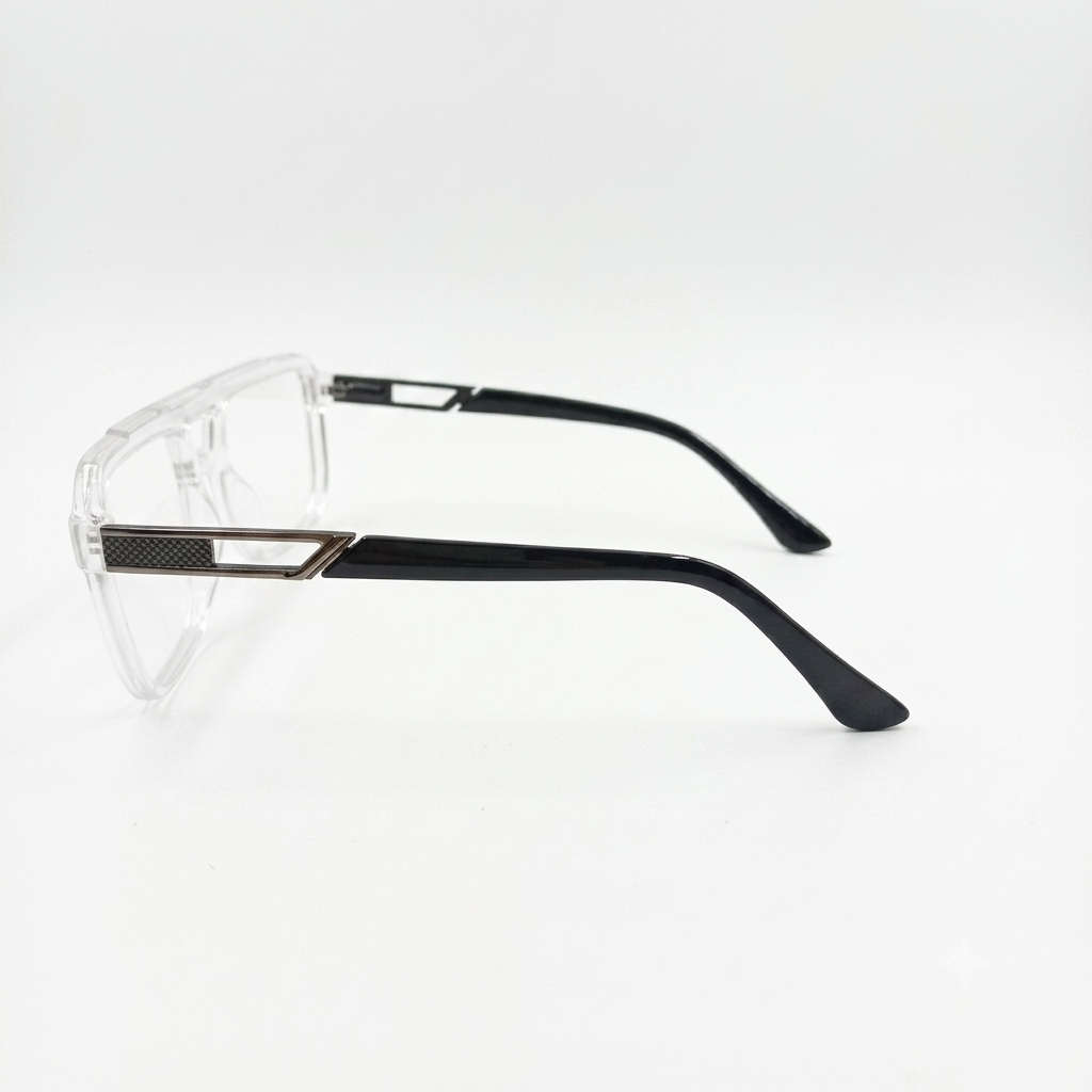 TR 251136 - EYEWEAR - DOUBLE BRIDGE - TRANSPARENT - BLACK - SPRING HINGES - MEN